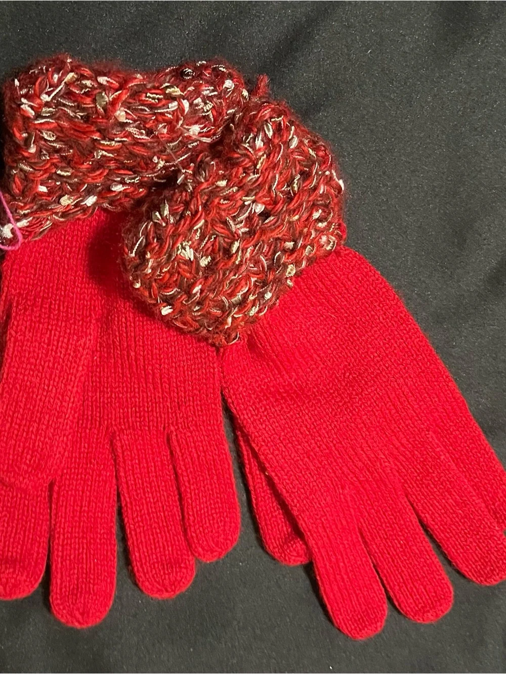 UNBRANDED Red Festive Knit Gloves